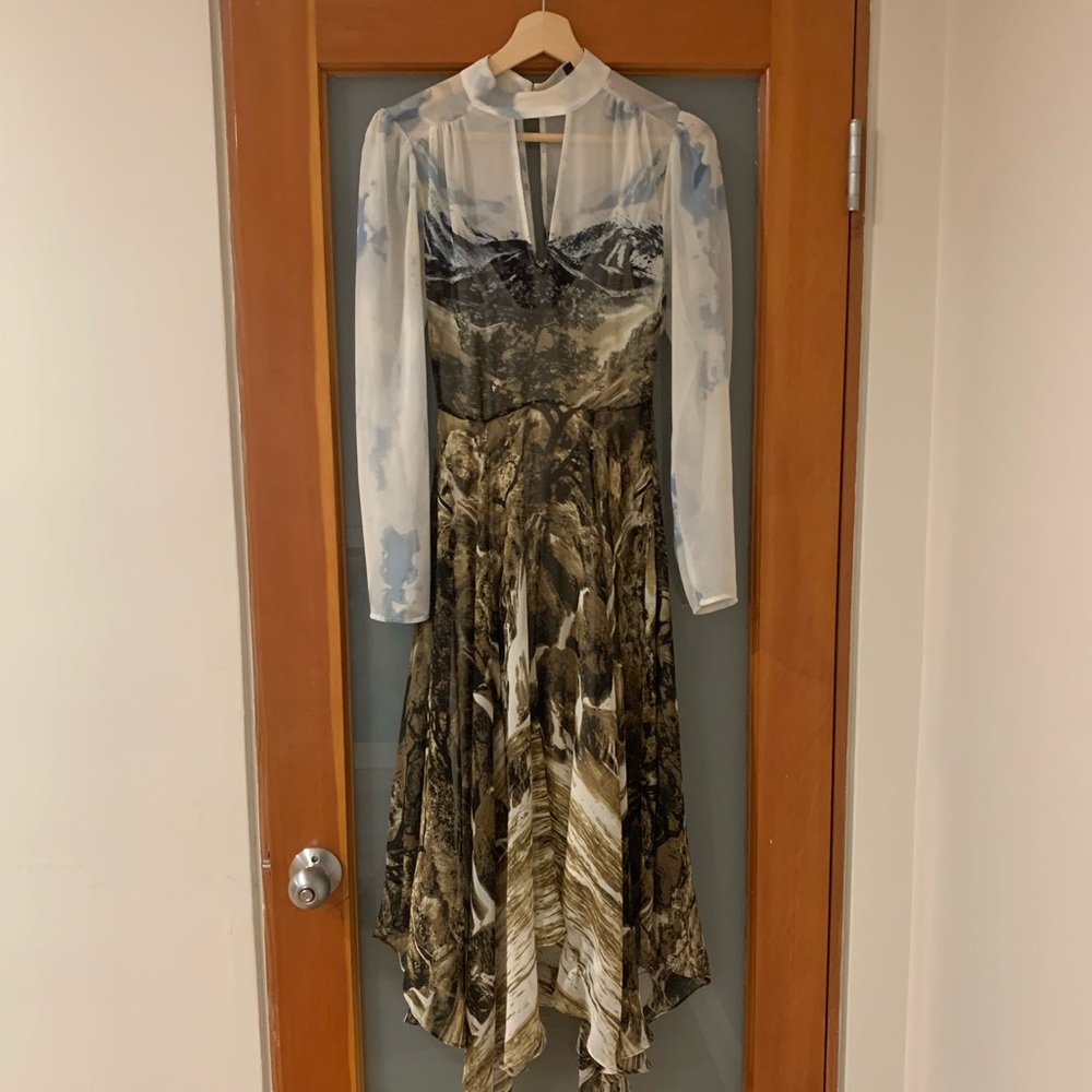 BCBGMaxAzria Patterned Flowy Midi Dress